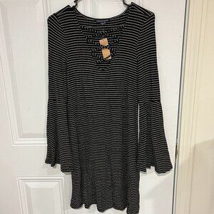 NWT American Eagle Striped Flare Armed Dress